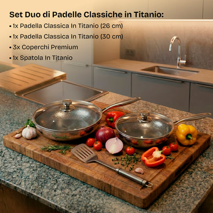 Set Duo di Padelle Classiche in Titanio